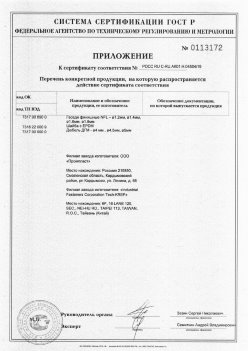 2019.11.16 Азов - Приложение к сертификату Изделия крепежные из металла, торговая марка Tech-KREP. Серийный выпуск